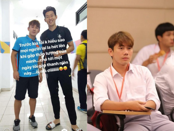 Khoe ảnh chụp cùng thần tượng Son Heung-min, Minh Vương được fan khen ngợi vì điều này