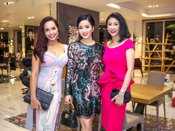 Ca sĩ Lệ Quyên, người mẫu Thuý Hạnh, Hoa hậu Hà Kiều Anh được ông xã tháp tùng đi sự kiện