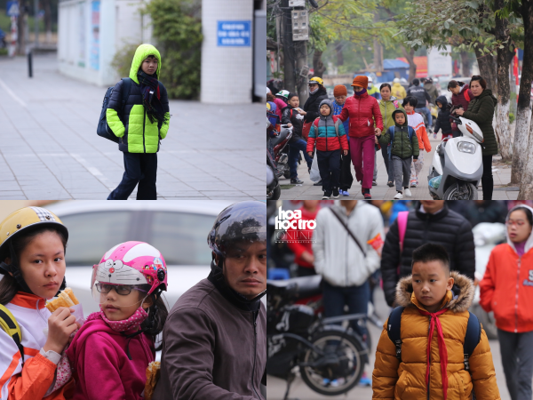 Chùm ảnh: Học sinh Hà Nội trùm kín mít như ninja để đi học dưới trời rét 10 độ