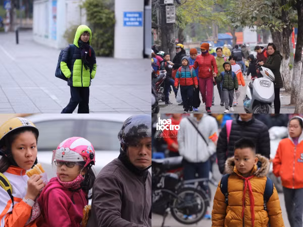 Chùm ảnh: Học sinh Hà Nội trùm kín mít như ninja để đi học dưới trời rét 10 độ