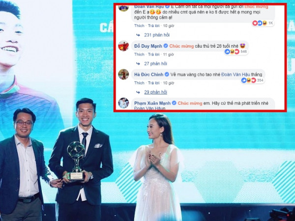 Văn Hậu đăng status sau khi nhận giải, Duy Mạnh và đồng đội thi nhau "troll" nhiệt tình