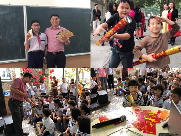 TP.HCM: Thầy giáo mừng 200 bao lì xì cho học sinh ngày đầu đi học