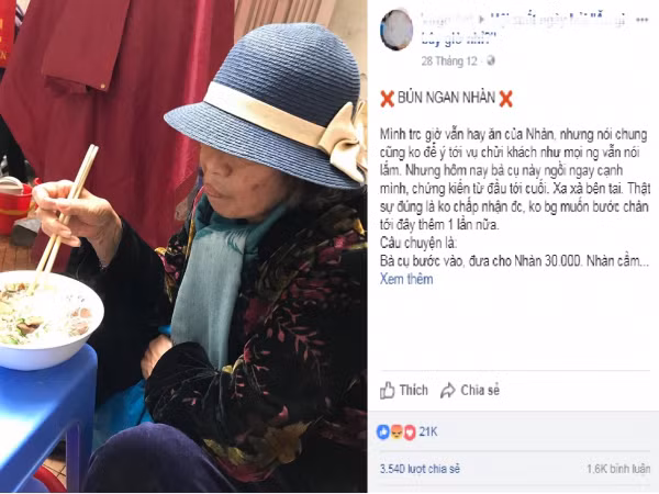 Vụ chủ quán bún ngan Nhàn bị "tố" mắng chửi cụ bà: Giữ mình khỏi cơn bão "auto chửi"! 