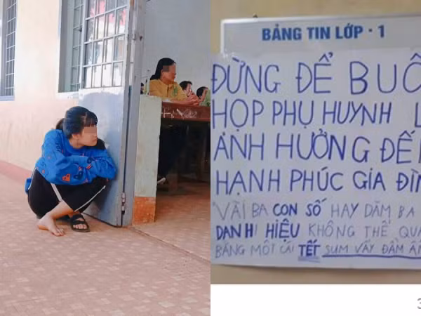 Cộng đồng mạng “dở khóc dở cười” với tấm bảng họp phụ huynh ghi nội dung hài hước