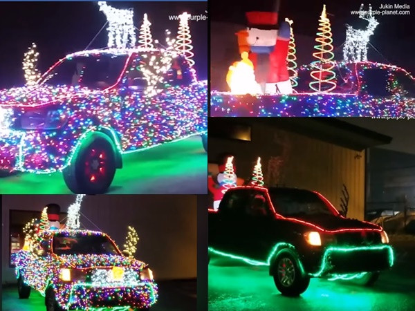 Trang trí cây thông Noel ư? Xưa rồi. Phải trang trí xe như vậy nè mới chuẩn!