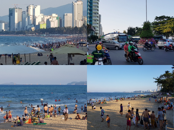 Nha Trang: Bãi biển đông nghịt người trong dịp lễ 30/4-1/5