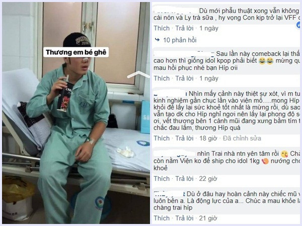 Fan khóc ngất khi nhìn thấy hình ảnh đầu tiên của Xuân Trường sau phẫu thuật cuống mũi