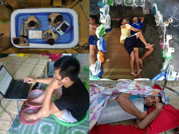 1001 kiểu sáng tạo không giống ai của sinh viên để chống chọi nắng nóng