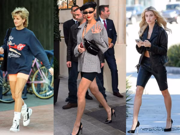 Style "công nương Diana" hot trở lại, đến quần đùi bó chẽn cũng thành trào lưu