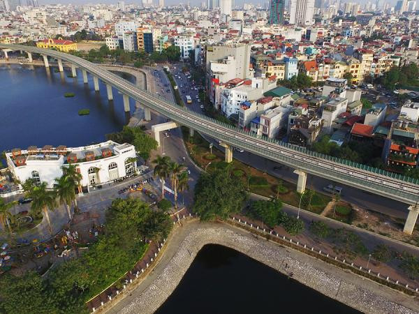 Chiêm ngưỡng toÀn cảnh tuyến đường sắt trên cao đầu tiên của HÀ Nội