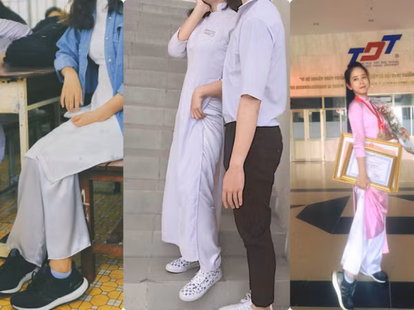 Mặc áo dài trắng kèm giày thể thao - thảm họa thời trang hay sự kết hợp khéo léo?