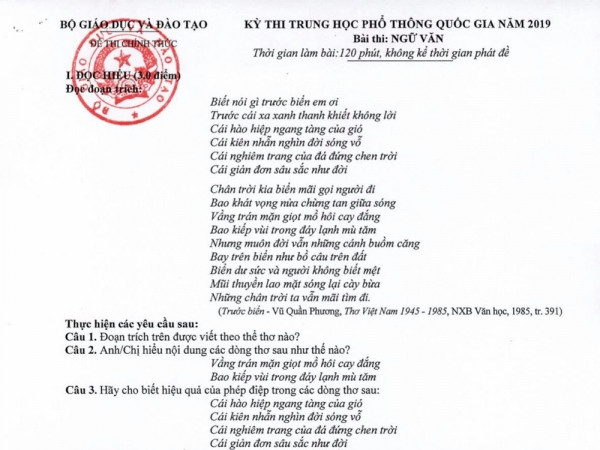 Giáo viên chấm thi phì cười trước bài làm môn Văn THPT 2019: "Mong thầy cô cứu, em chưa học"
