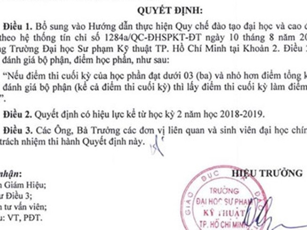 Trường Đại học siết chất lượng bằng quy định điểm liệt... dưới 3