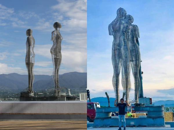 Giới trẻ thích thú với bức tượng tình nhân "Ali và Nino" lần đầu xuất hiện tại Việt Nam