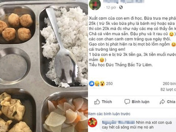 Bữa ăn bán trú của học sinh lèo tèo, hiệu trưởng nói "buồn" và "rút kinh nghiệm"