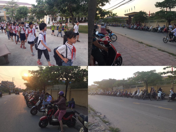 Trường người ta "gây sốt" MXH: Cả phụ huynh và học sinh xếp hàng ngay ngắn giờ tan học