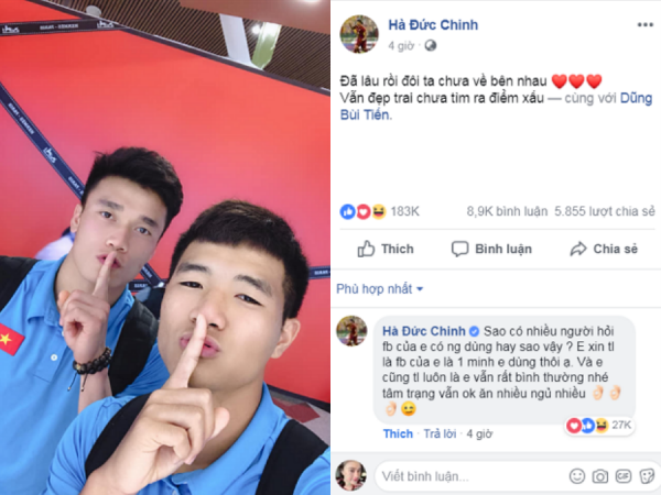 Đăng ảnh 4 tiếng nhận gần 200.000 likes, đến Đức Chinh cũng tưởng Facebook bị lỗi
