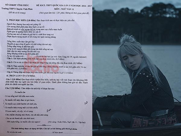 Ca khúc "Lạc trôi" bất ngờ xuất hiện trong đề thi Ngữ Văn