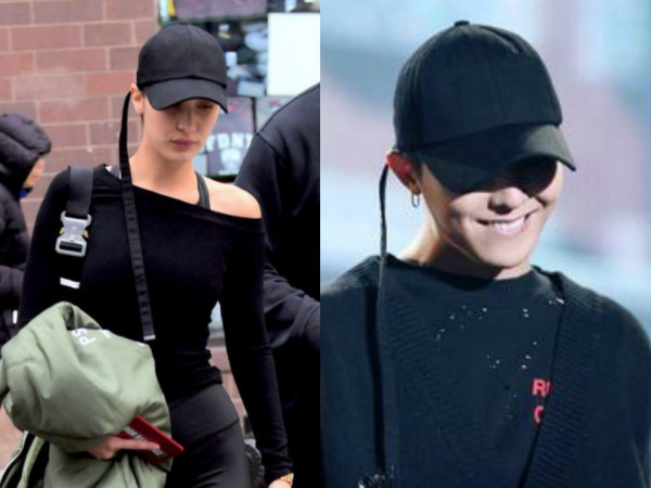 Nhìn này, siêu mẫu Bella Hadid đội mũ lưỡi trai thuộc nhãn hiệu Peaceminusone do G-Dragon thiết kế đấy