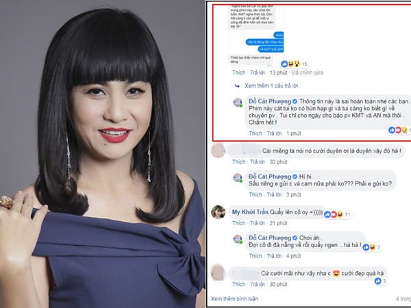 Cát Phượng lên tiếng về nghi vấn là người "đạo diễn" chuyện tình của Kiều Minh Tuấn và An Nguy