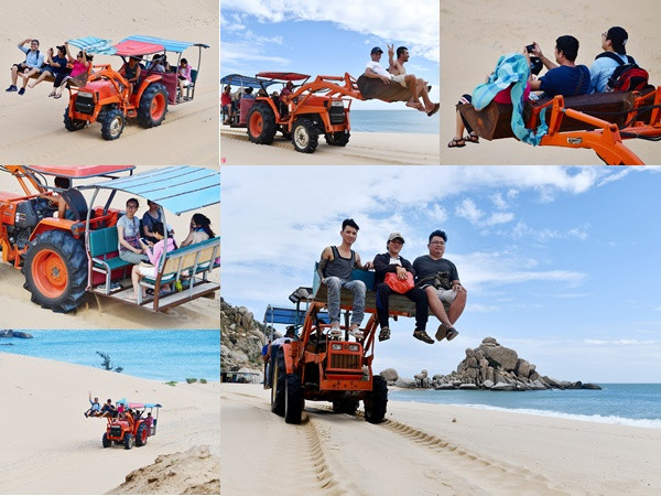 Máy cày, xe bọ hung độc đáo chuyên chở du khách ở Mũi Dinh