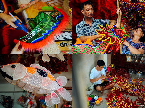 Gia đình hơn 50 năm làm lồng đèn giấy kiếng khổng lồ ở Sài Gòn.