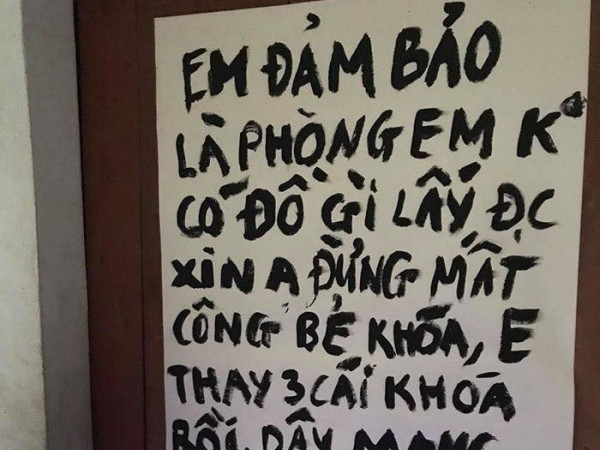 Về quê ăn Tết, nam sinh khóa cửa cẩn thận kèm theo lời nhắn gửi hài hước đến các tên trộm