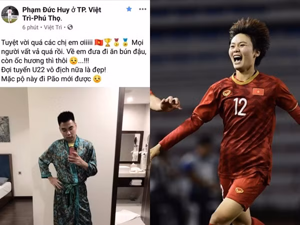 Quang Hải chúc mừng, Đức Huy muốn mời tuyển nữ Việt Nam đi ăn bún đậu