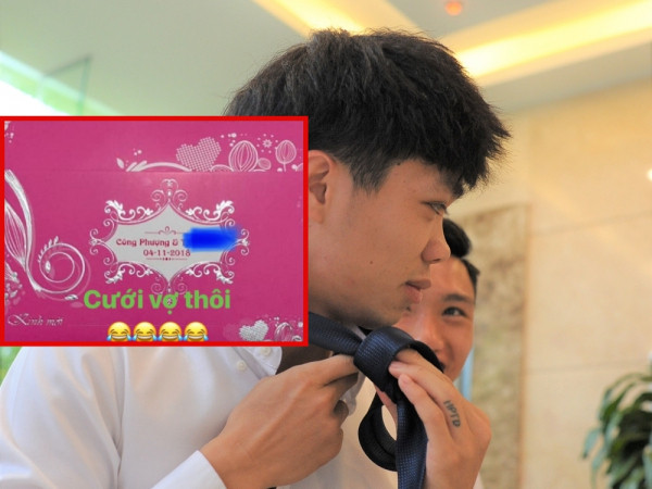 Công Phượng bất ngờ "hé lộ” thiệp mời và tuyên bố "cưới vợ” khiến fan giật mình