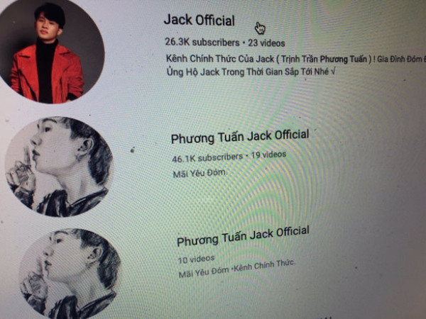 Nhiều kênh YouTube giả mạo Jack xuất hiện nhan nhản sau mâu thuẫn với K-ICM