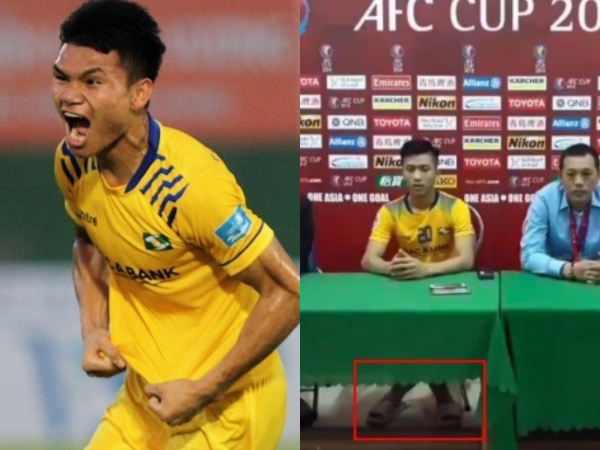 Văn Đức mang dép lê họp báo AFC Cup, Xuân Mạnh tặng bàn thắng cho bà nội
