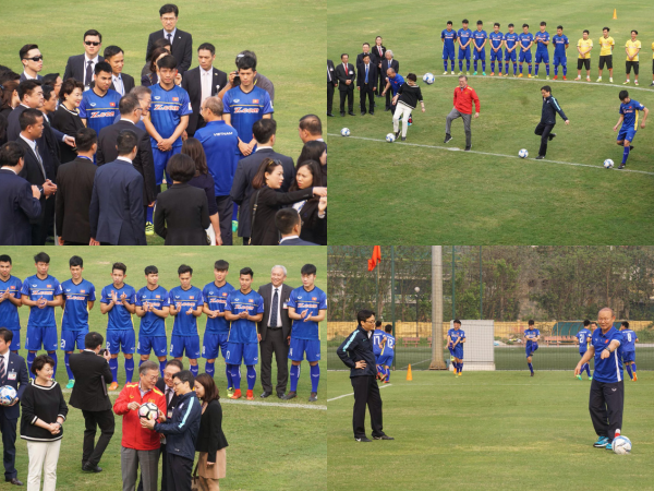 Tổng thống Hàn Quốc, Phó Thủ tướng Vũ Đức Đam cùng đá bóng với U23 Việt Nam