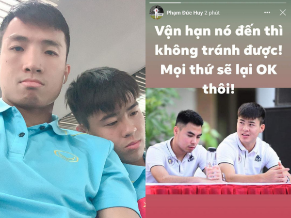 Các cầu thủ Việt động viên Duy Mạnh cố gắng để vượt qua chấn thương