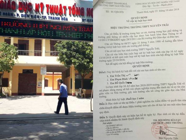 Xúc phạm thầy cô trên Facebook, 7 học sinh THPT bị đuổi học