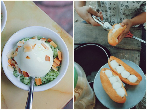 Hai món ăn huyền thoại - kem kết hợp với xôi, bánh mỳ ngon quên sầu