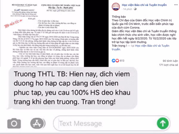 Nhiều trường học gửi tin nhắn cho phụ huynh, ra thông báo nghỉ học để tránh lây lan bệnh dịch