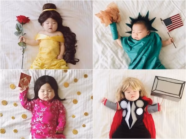 Em bé "cosplay": Khi giấc ngủ của bé trở thành niềm vui của mẹ