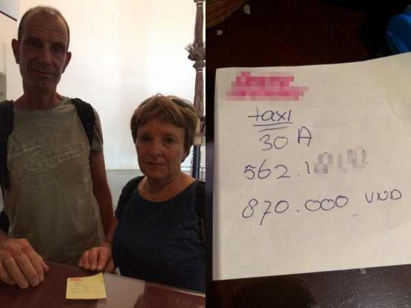 Hà Nội: Vẻ mặt thất vọng của 2 vị khách Tây khi bị tài xế taxi thu gần 900K cho 7km