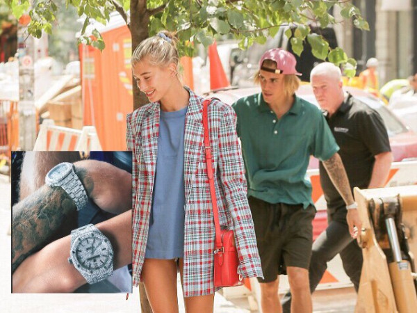 Justin Bieber tiếp tục khoe đồng hồ đôi đính kim cương cùng với Hailey Baldwin