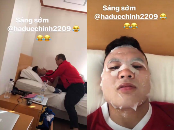 Có ai chiều học trò như thầy Park: Sáng sớm đã sang phòng đắp mặt nạ cho Quang Hải, Đức Chinh