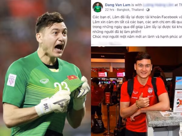 Vui mừng lấy lại tài khoản Facebook, Đặng Văn Lâm không quên xin lỗi vì làm phiền NHM