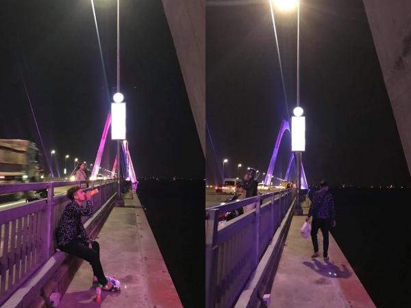 Ca thất tình lành mạnh nhất: Thanh niên ra cầu uống nước ngọt, ăn bim bim rồi gom rác đi về