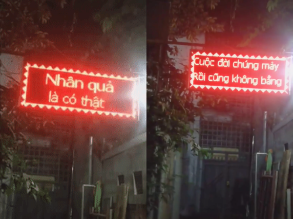 Cay cú vì chó nhà trúng bả chết, gia chủ đầu tư hẳn bảng led để “khẩu nghiệp” với hàng xóm