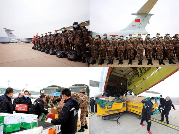 Cận cảnh 8 máy bay không quân Trung Quốc chở gần 800 quân nhân tiếp sức Vũ Hán