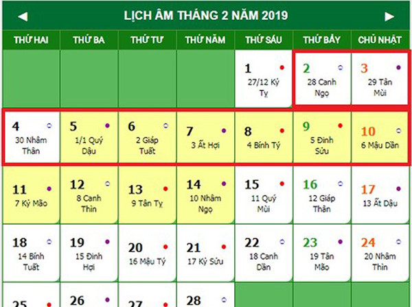 Chính thức trình Thủ tướng phê duyệt lịch nghỉ lễ Tết 2019