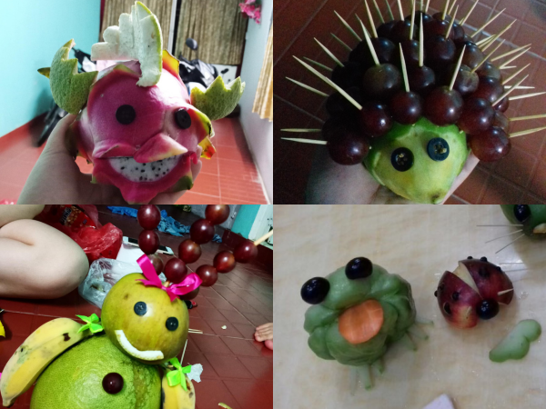 Những mâm ngũ quả cắt tỉa vừa đáng yêu vừa kỳ dị khiến dân mạng chỉ biết ôm bụng cười