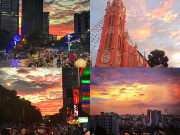 TP.HCM: Giới trẻ Sài thành thích thú khoe ảnh bầu trời hoàng hôn đẹp hiếm thấy
