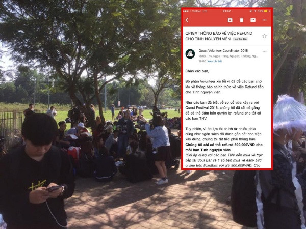 BTC Quest Festival tiếp tục "bùng" tiền vé ứng trước của gần 400 tình nguyện viên