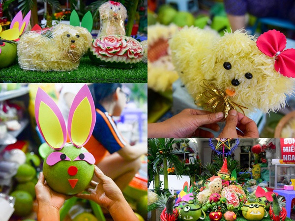 Chú chó ngộ nghĩnh trong mâm ngũ quả Trung thu siêu cầu kỳ ở Hà Nội