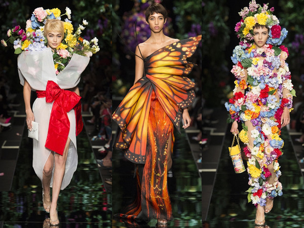 Moschino biến người mẫu thành những đóa hoa rực rỡ trong BST Xuân Hè 2018